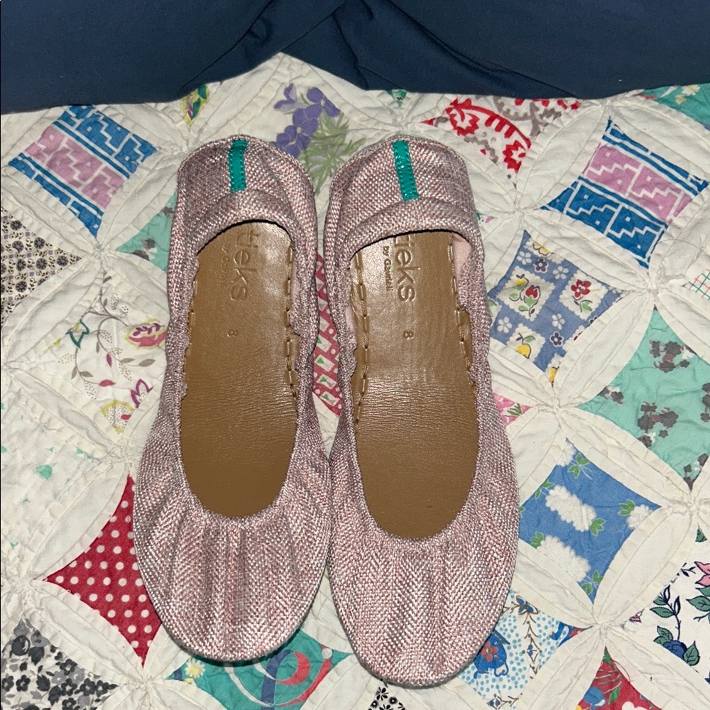 Tieks Palm Springs Pink fabric ballet flats size 8